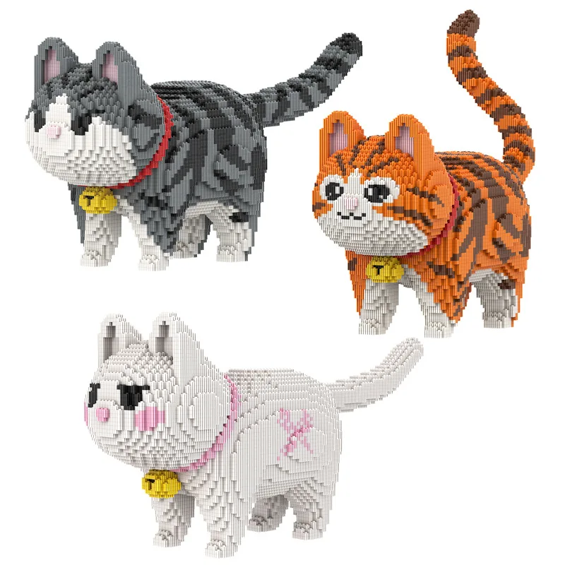 Милые животные имбирный Кот сборный волшебный блок конструктор Дракон-Ли