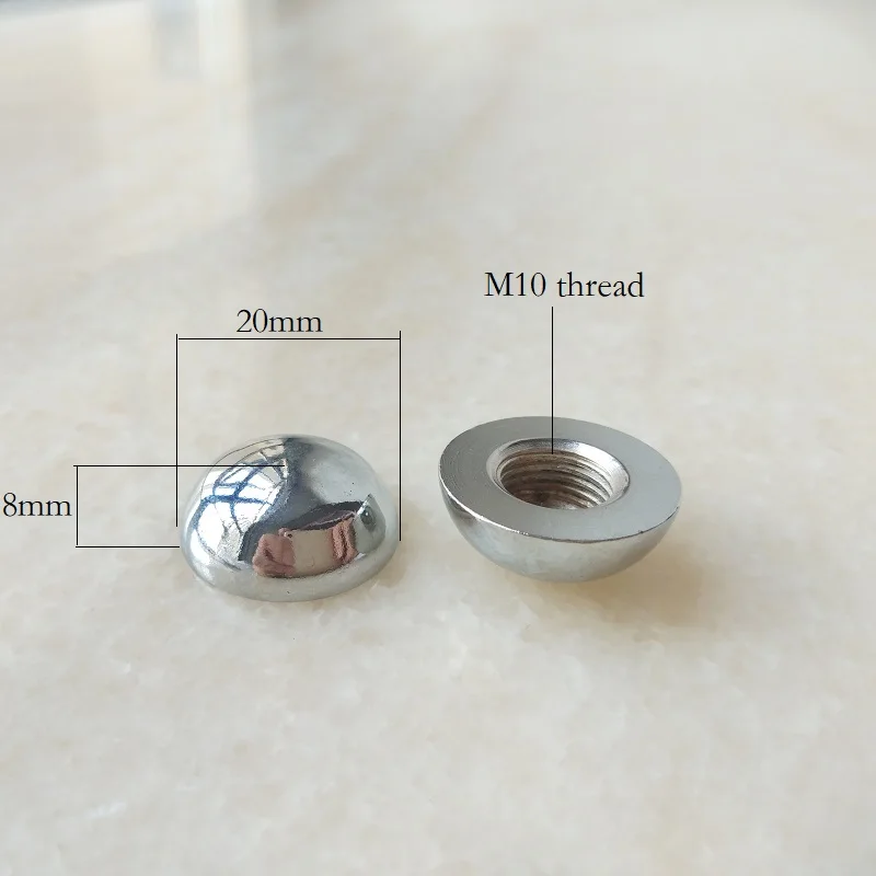 

Металлические фитинги 10 шт./партия M10, хромированная крышка, зеркальная крышка, полукруглая желузная гайка, применимая к осветительным фити...