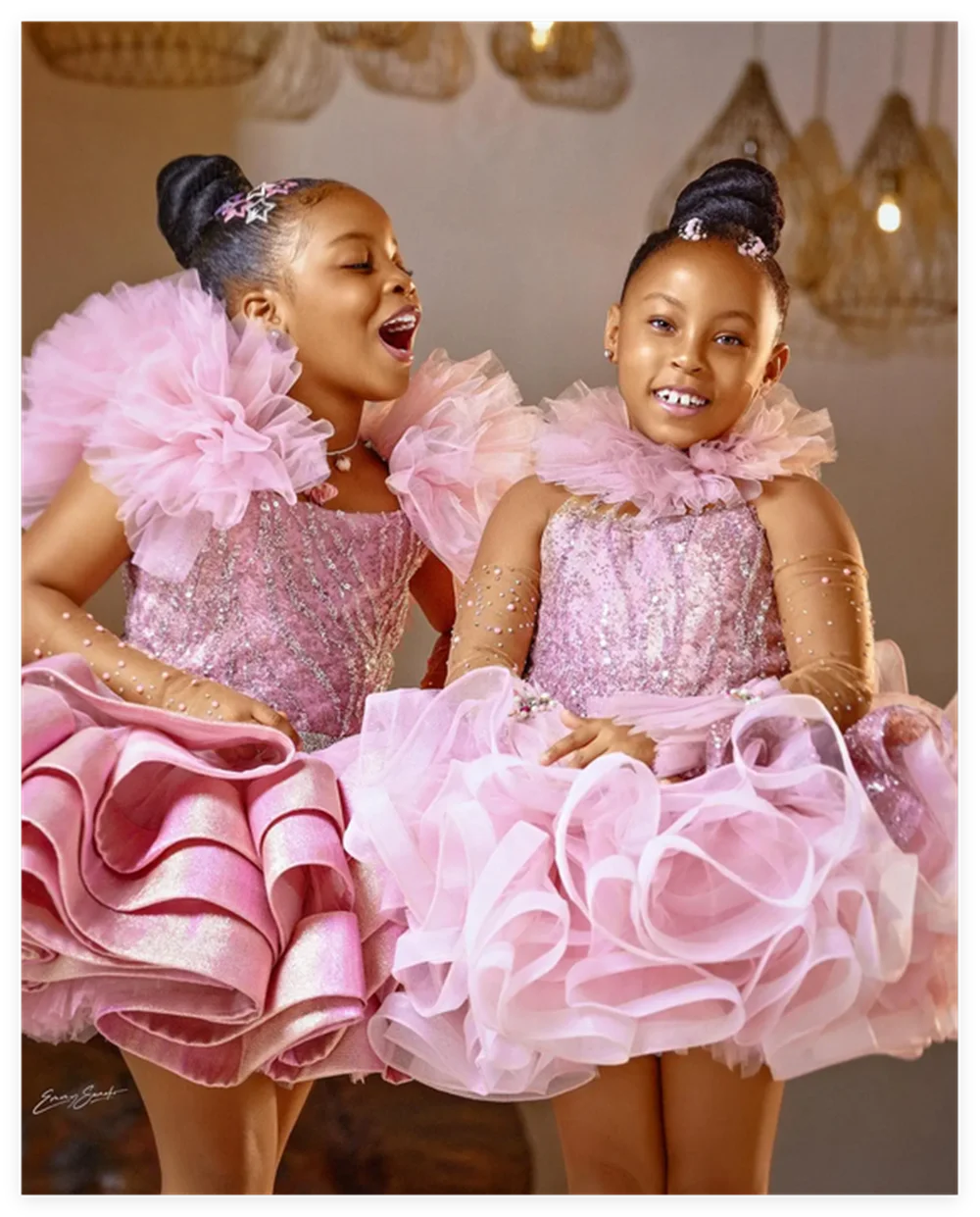 Korte roze bloemenmeisjesjurken PHP de knie bloemen op 3) Stortte prinses koningin baljurken meisjes verjaardagsjurk voor b