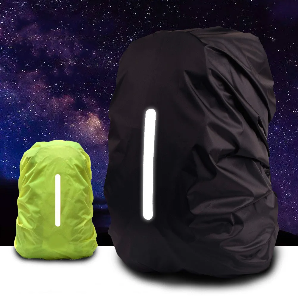 

Reflective Waterproof Backpack Rain Cover Outdoor Sport Night Cycling Safety Light Raincover Case Bag Camping Hiking 25-75L