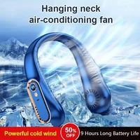 hanging neck fan digital display usb rechargeable fan portable bladeless mute neckband fans electric fan %ec%84%a0%ed%92%8d%ea%b8%b0