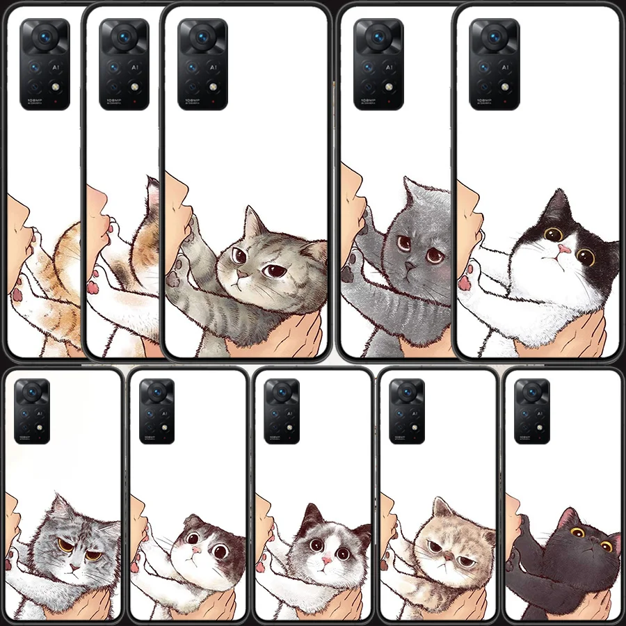 

Kiss Cat Cute Kitten Cartoon Phone Case For Xiaomi Redmi Note 11 Pro 11E 11S 4G 11T 10 10S 9 9S 9T 5G 8 8T 7 6 5 4 4X Cover Shel