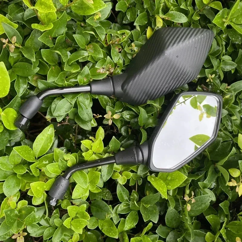 Зеркало мотоциклетное выпуклое 8/10 мм углеродное волокно 2 шт./пара