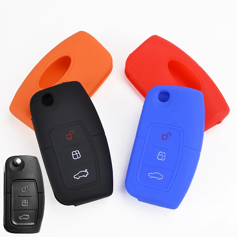 

Силиконовый чехол для автомобильного ключа для Ford Focus Fiesta Galaxy C-max S-max Falcon 140 Eco Sport Holder Auto Shell Accessories
