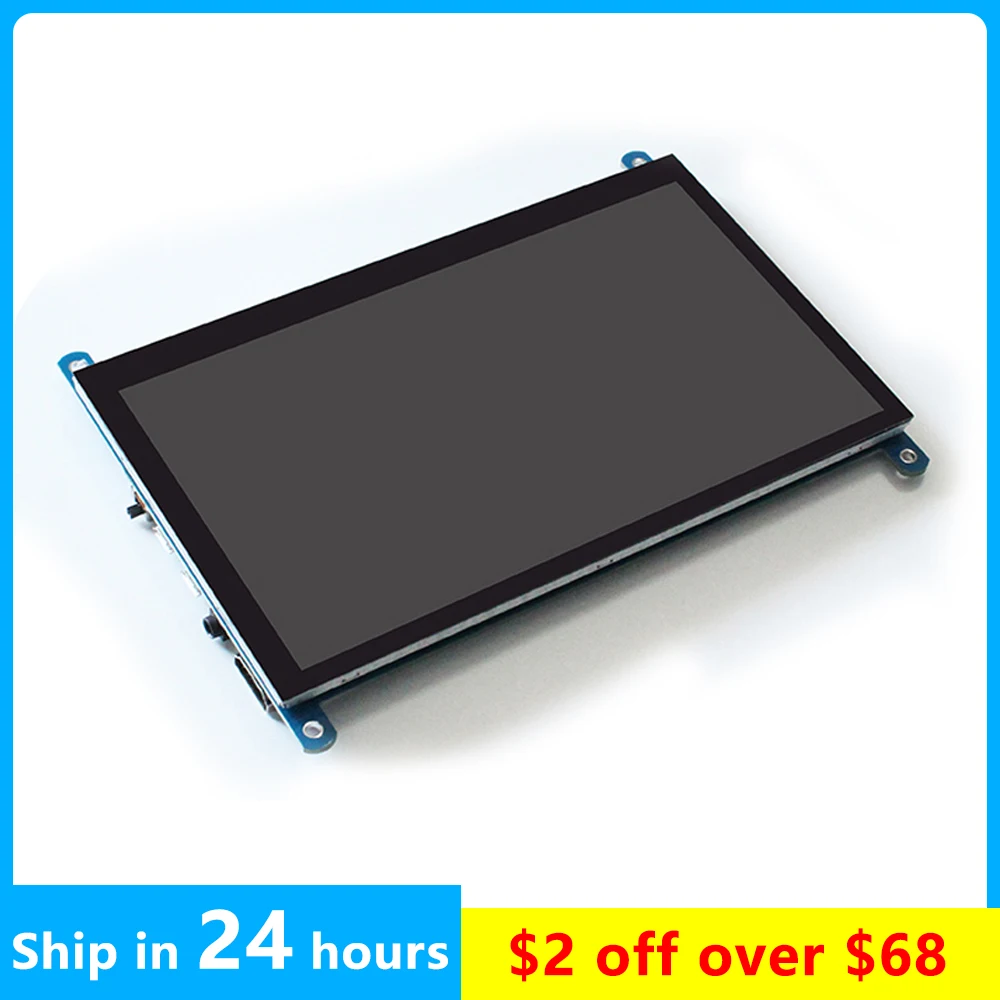 Portable Mini 7 Inch 5 Point Capacitive LCD Touch Screen Panel IPS 1024x600 Full HD HDMI Gaming Monitor PC Display Raspberry Pi