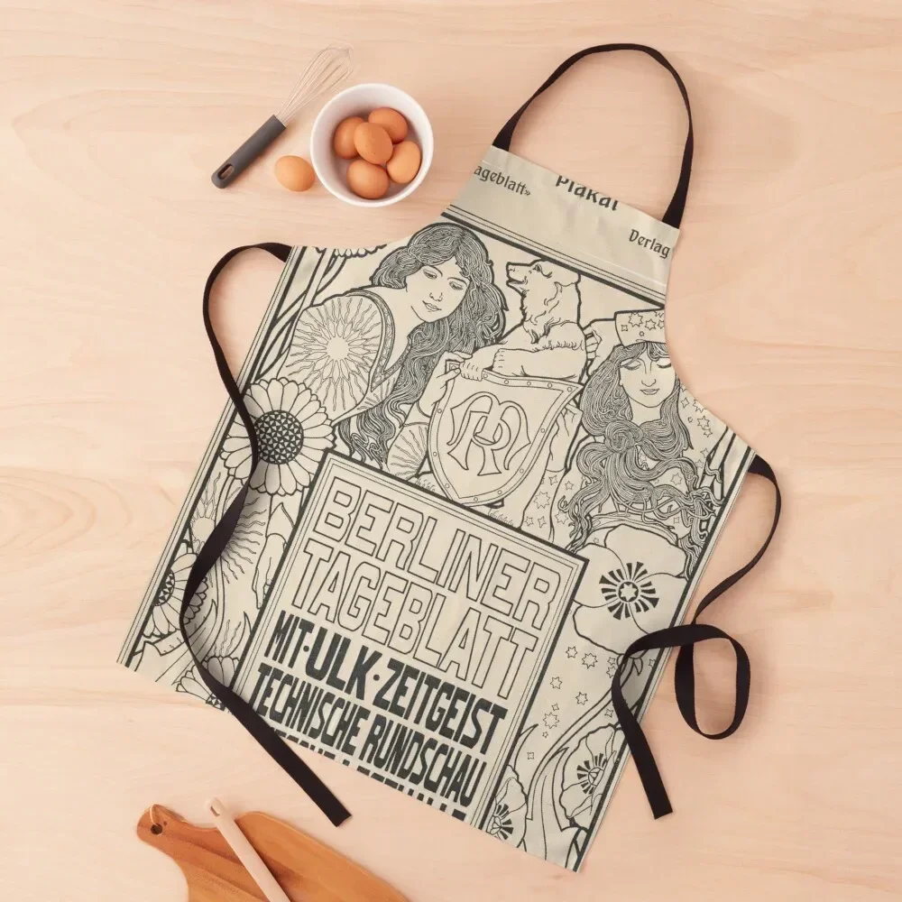 HD. Berliner Tageblatt (черно-белая версия) от Ephraim Moses Lilien Фартук Кухня Женский