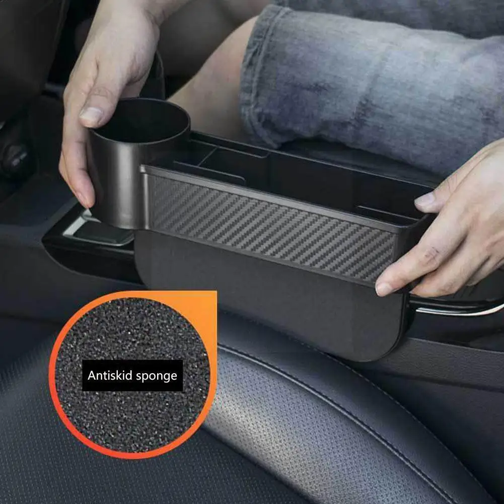 

Car Storage Tools Black Auto Car Catcher Filler Box Tidying Stowing Organizer Pocket Suv Storage Drink Pocket Hold F1t2