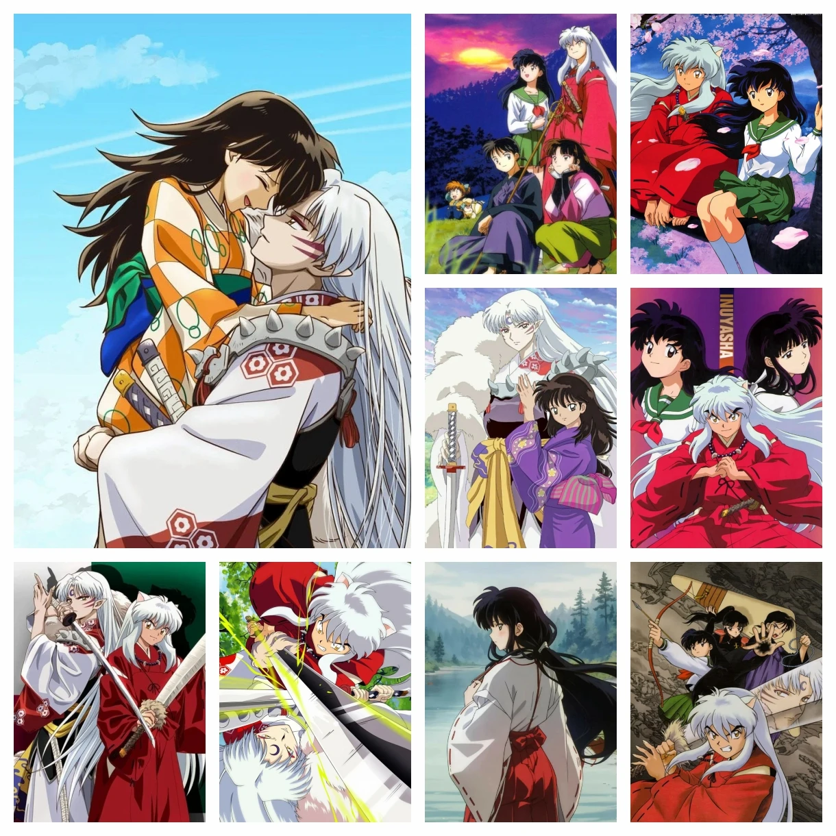 Набор Для Алмазной Живописи сделай Сам Полный Круглый Сверл Аниме Inuyasha Дизайн