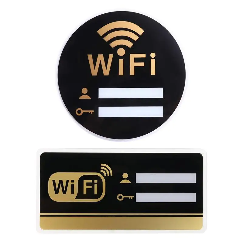 

Acrylic Mirror WiFi Sign Sticker For Public Places House Shops Handwriting Account And Password Wifi Notice Board Signs