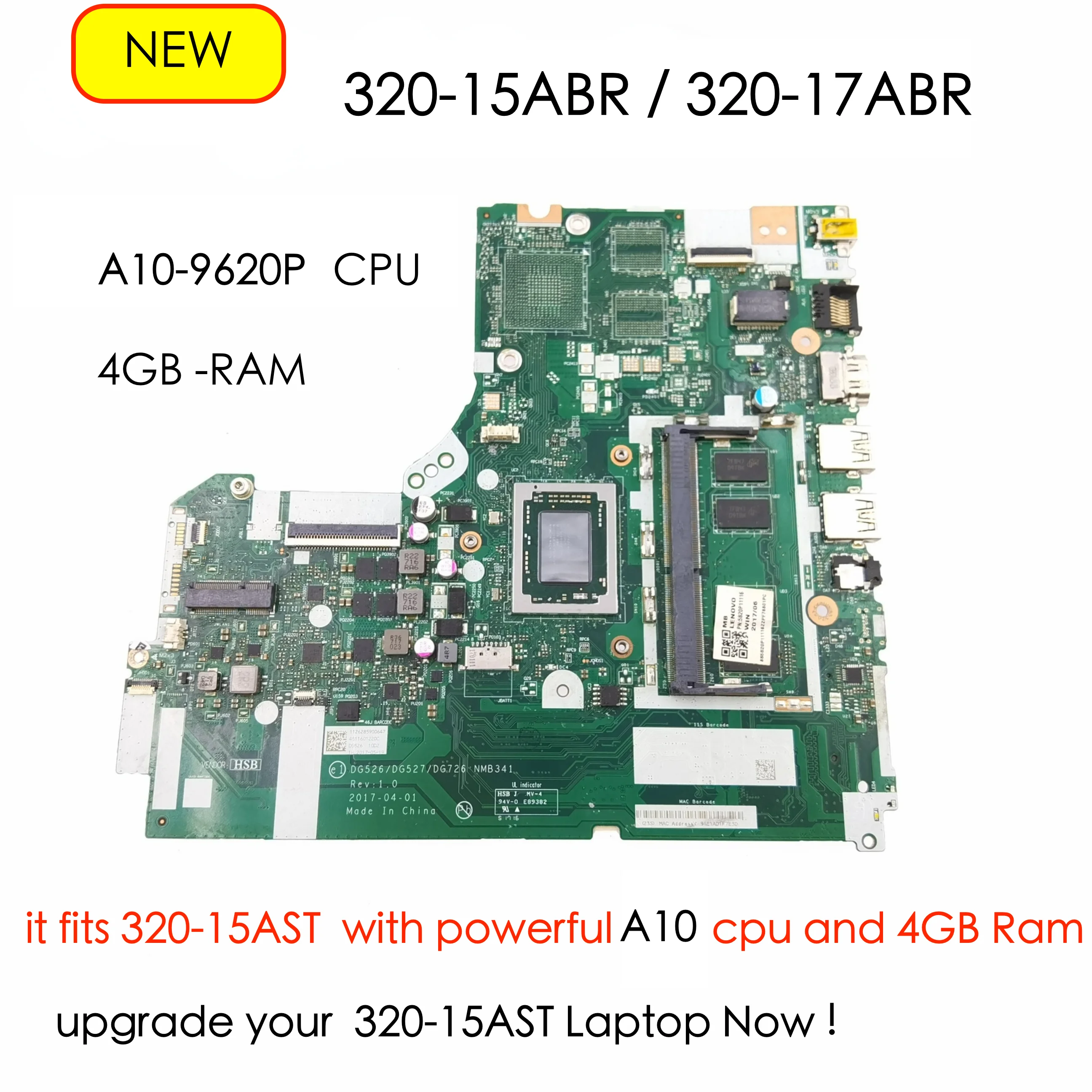 

DG526 DG527 DG726 NMB341 MB-B341 Mainboard For Lenovo IdeaPad 320-15ABR 320-17ABR 320-15AST Notebook Motherboard