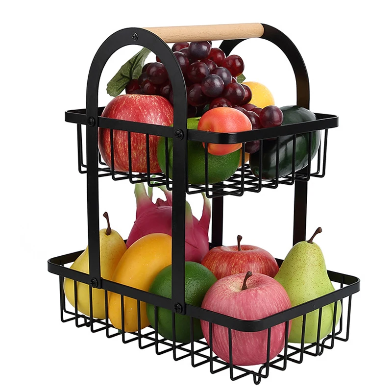 

HGYZE Fruit Basket Portable Metal Storage Countertop Shelf Suitable Baskets,organizing Gift Baskets Kitchen Items Baskets Decor