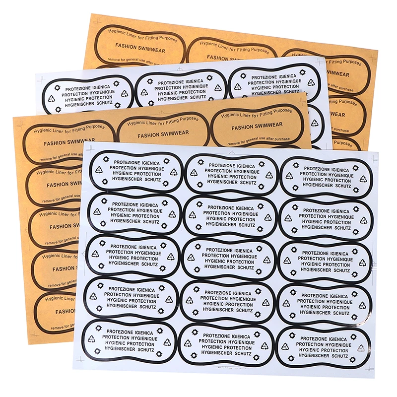 

30 Pcs 4X10cm Hygiene Label Clear Tape Children Swimwear Lingerie Underwear Self Adhesive Bikini Try On Label Stickers