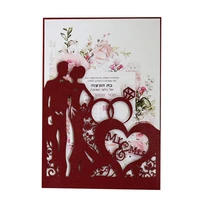 100 pieceslot laser cut bride groom wedding rings invitation card personalized print mr mrs greeting card for party ic156