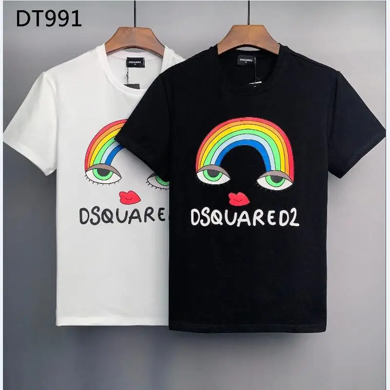 

2022 Dsquared2 хлопковая рубашка с круглым вырезом и коротким рукавом с буквенным принтом Повседневная футболка DT991 #