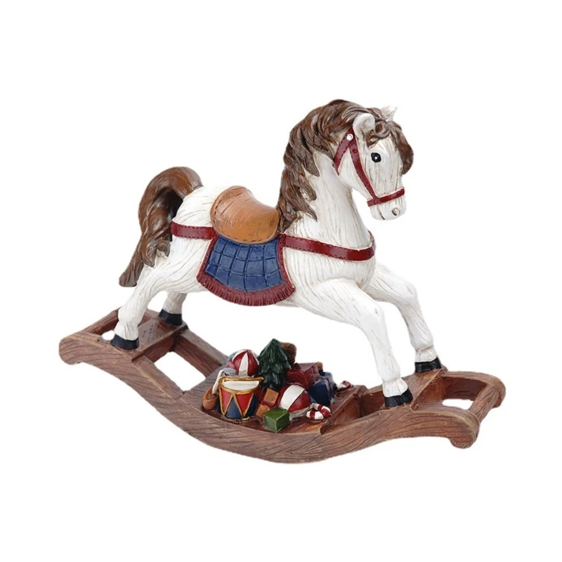 

Christmas Horse Figurine Horses Sculpture Home New Year Party Decoration