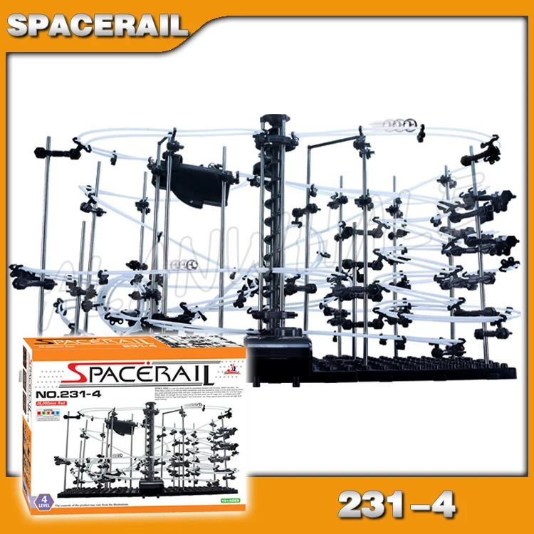 

2600cm Rail Level 4 Marble Run Race Roller Coaster Night Luminous Model Building Boys Learning Sets Rolling Steel ball Sculpture