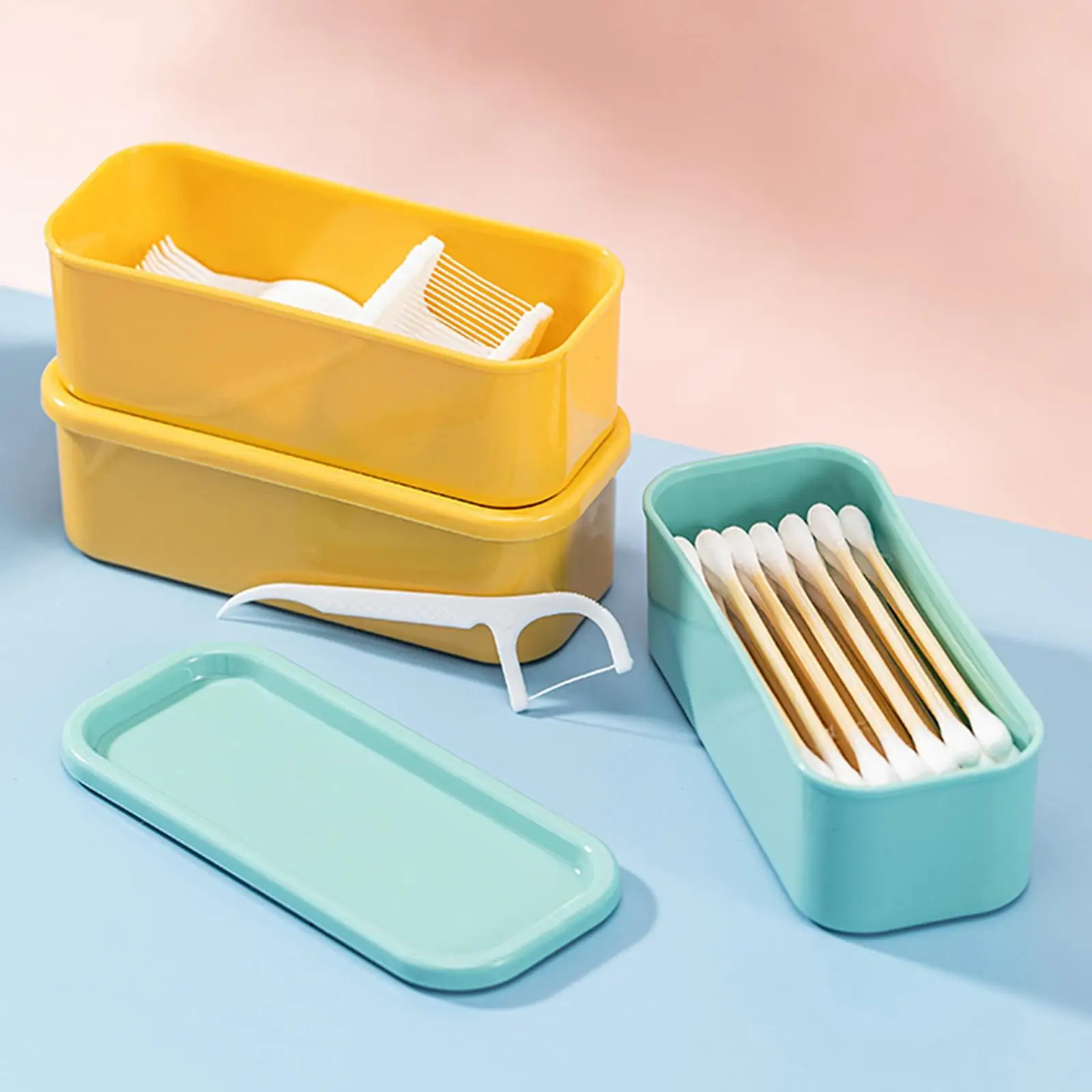 

Travel Dental Floss Case Portable Cotton Swab Holder Box Sundries Organizer Box Dust-proof Wire Earphone Cable Storage Box