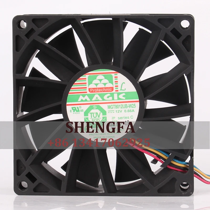 MAGIC чехол вентилятор с двумя шариковыми подшипниками MGT8012UB-W25 80X80X25mm12V 0.66A 8025, бесшумный скоростной ШИМ Вентилятор охлаждения