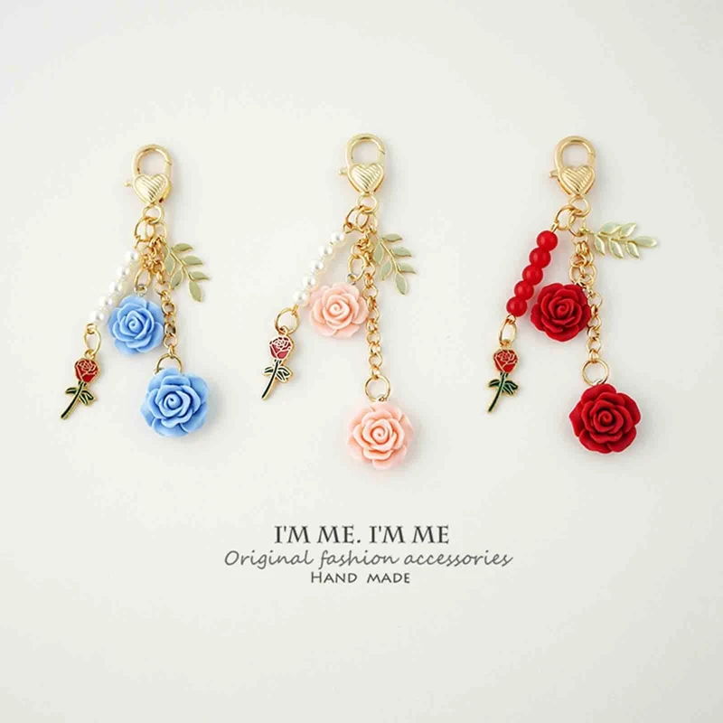 

Милый брелок для автомобиля, брелок в виде Розы, камелии, брелок на День святого Валентина для женщин и девушек