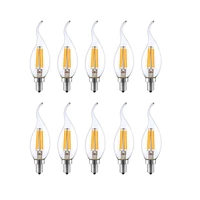 10pcslot e14 led bulb dimmable 2w4w6w retro filament lamp ac220v edison chandeliers candle light warm cold white 360 degree