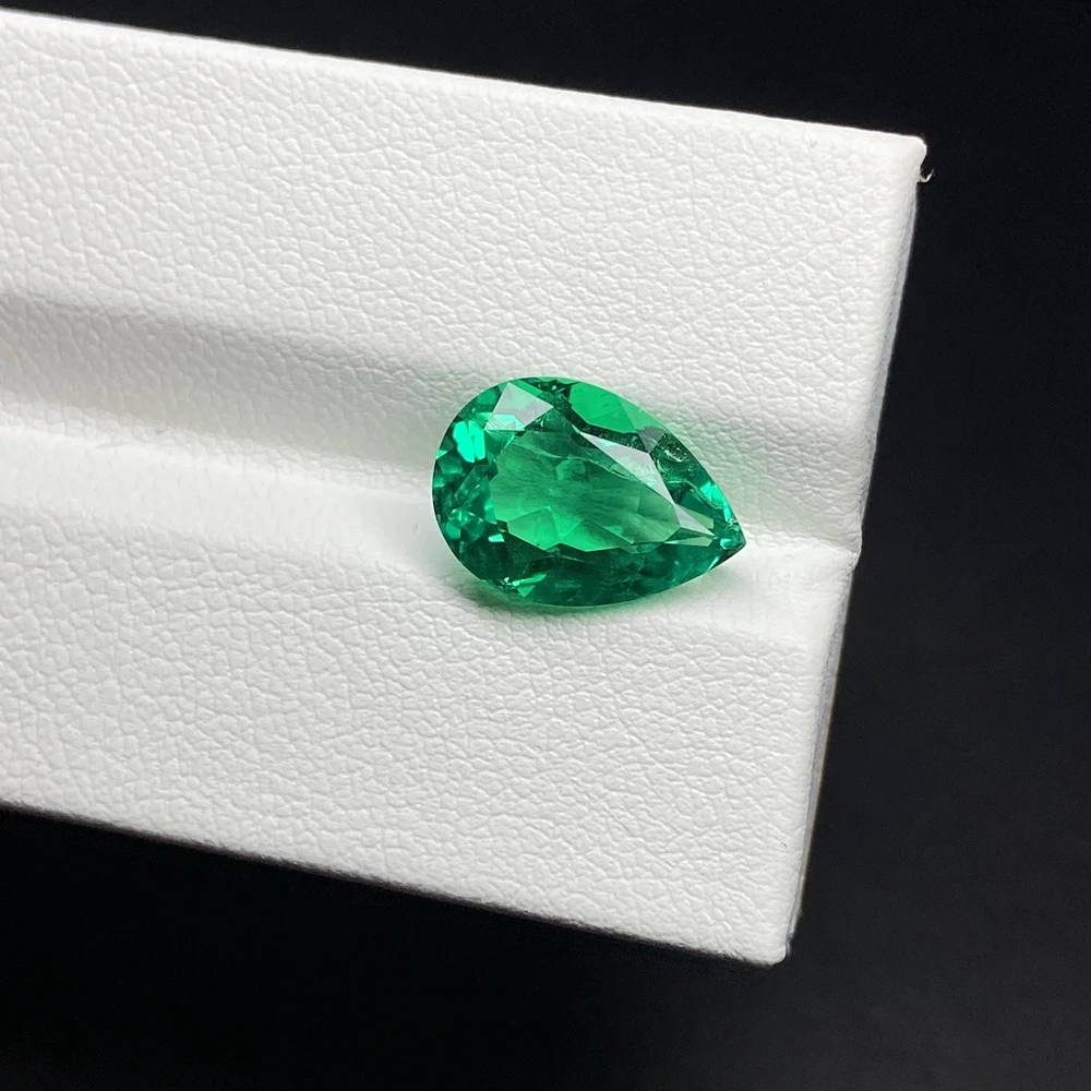 

Зеленый Изумруд, Meisidian, грушевидная огранка, 10x14 мм, 4,5 карат, лабораторный гидротермальный камень из Колумбии, роскошные ювелирные изделия ...