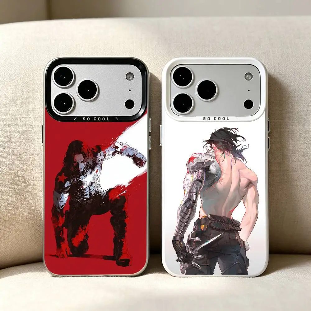 Фото Чехол для телефона B-Bucky-Barnes Winter-S-Soldier для iPhone 17, 16, 15, 14, 13, 12, 11 Plus Pro Max, серебристый цвет, Funda Bumbe №1