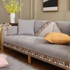 Однотонный чехол для дивана из синели, всесезонные универсальные Нескользящие Чехлы для дивана, подушки для гостиной, L-образный угловой диван, полотенце