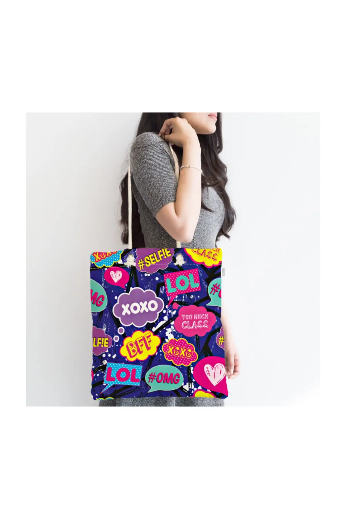 

Женская пляжная сумка Xo Pop-Art Design, тканевая сумка-тоут на молнии с цифровым принтом, модные летние большие сумки через плечо для покупок