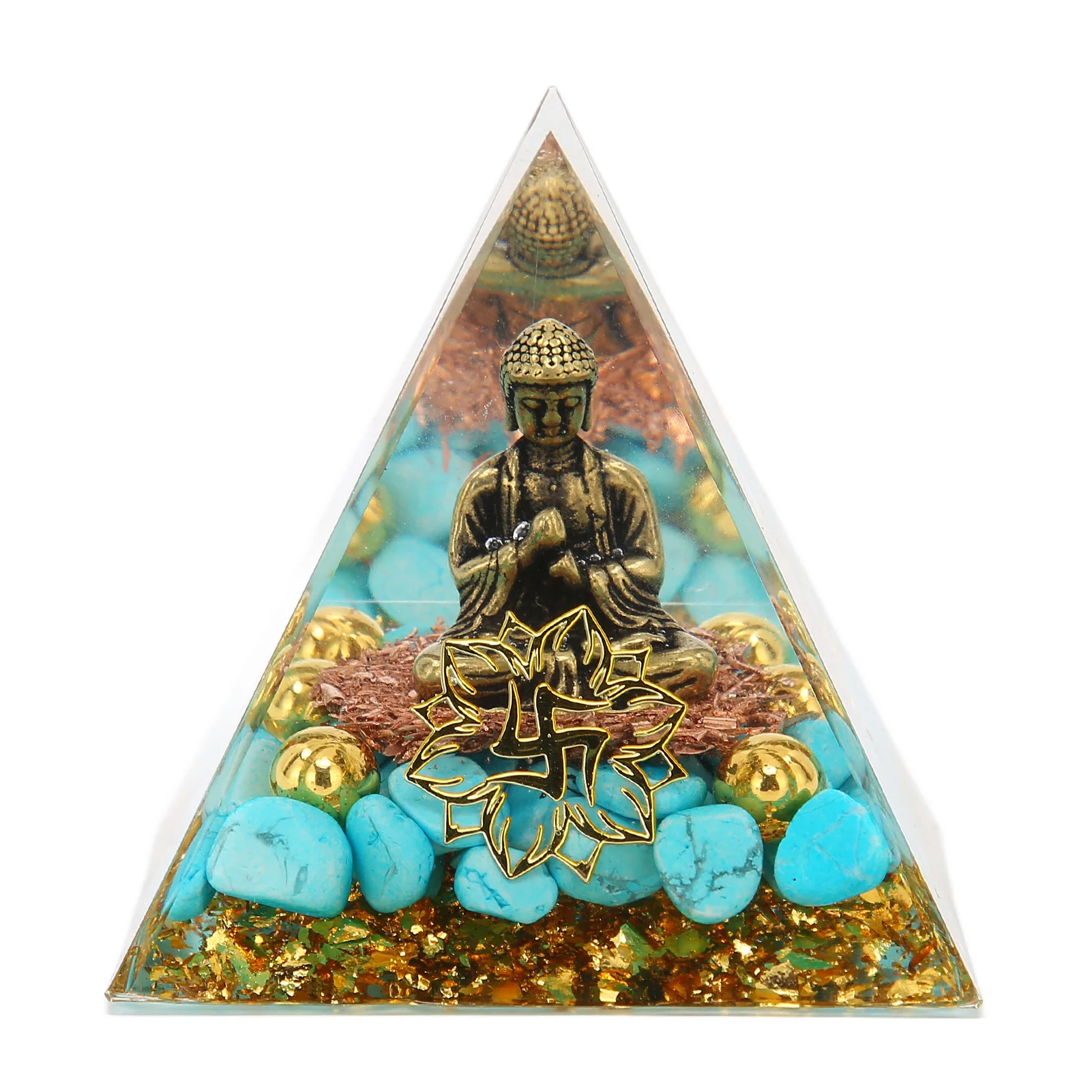 Хрустальная пирамида Будда дизайнерская креативная энергетический камень