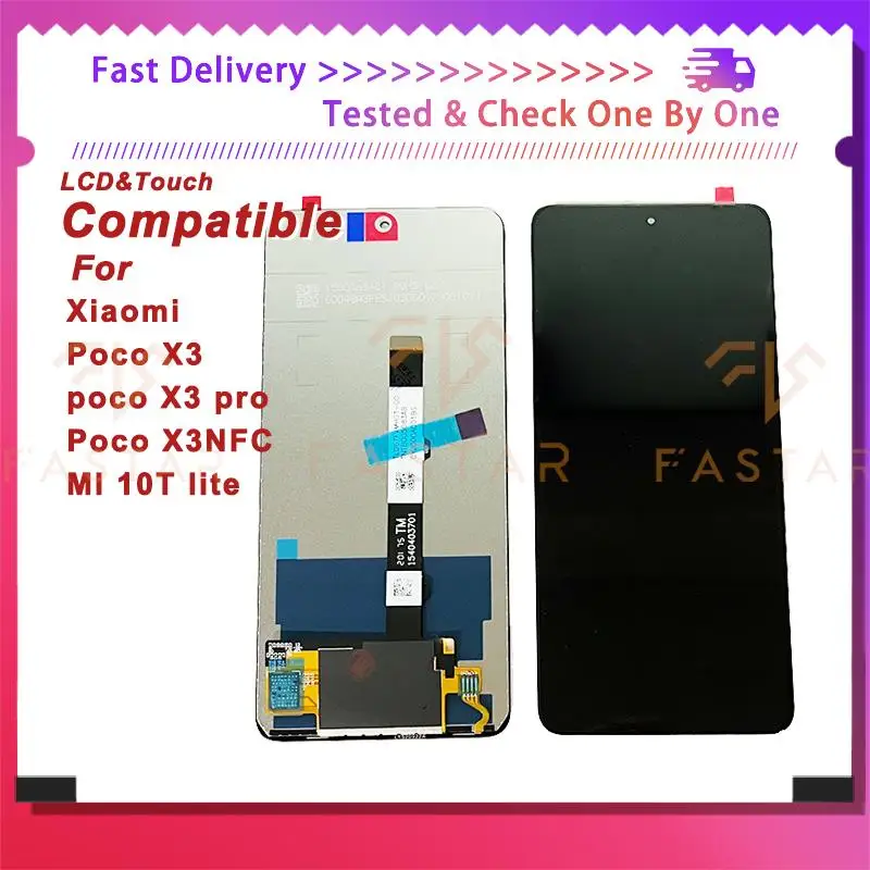 ЖК-дисплей с дигитайзером в сборе для Xiaomi Poco X3 X3Pro, 6,67 дюйма