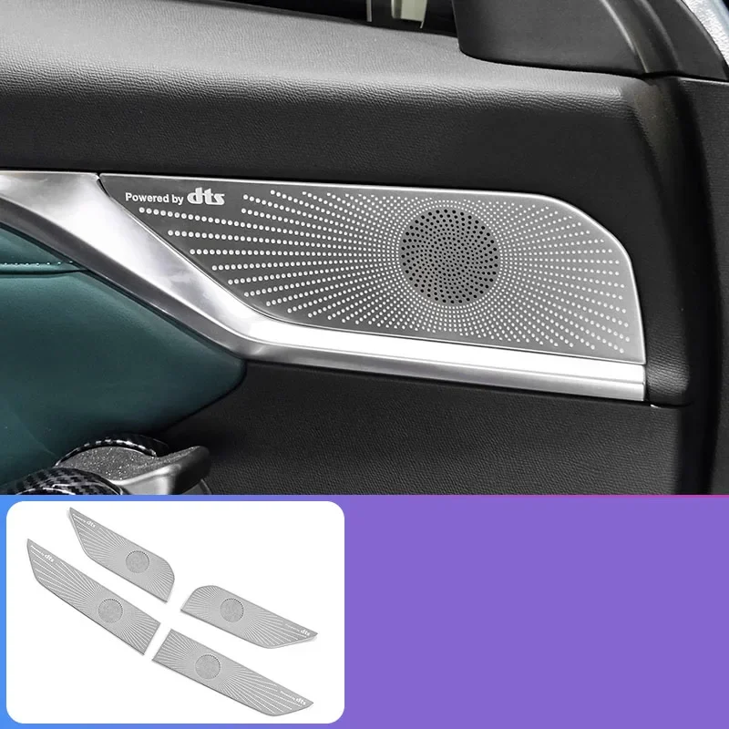 

Для Trumpchi GAC EMKOO 2023 2024, автомобильное дверное аудиокольцо, крышка динамика, звуковая рамка из нержавеющей стали, декоративная нашивка, автоаксессуары