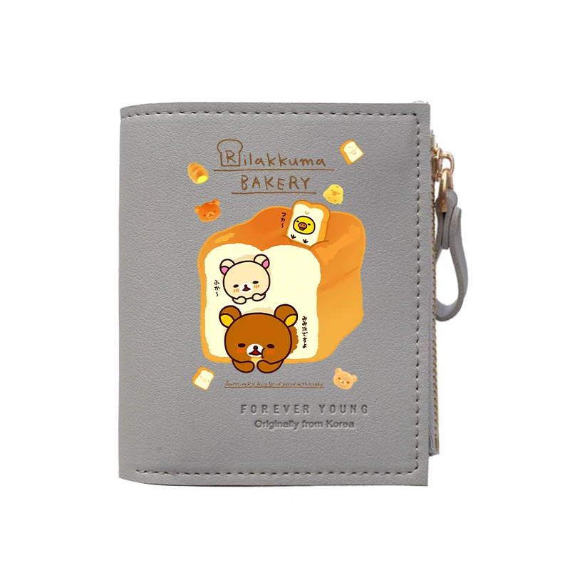 Компактный кошелек для монет Rilakkuma с мультяшным принтом, портативный многофункциональный держатель для карт Kawaii, мультяшный зажим для денег большой вместимости (art.: 3920da712ca78) - 3920da712ca78
