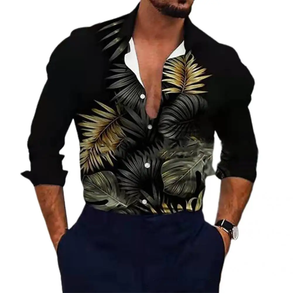 

Классическая модная облегающая офисная рубашка с 3D принтом, с защитой от усадки, красивая Повседневная рубашка, уличная одежда с тонким шит...