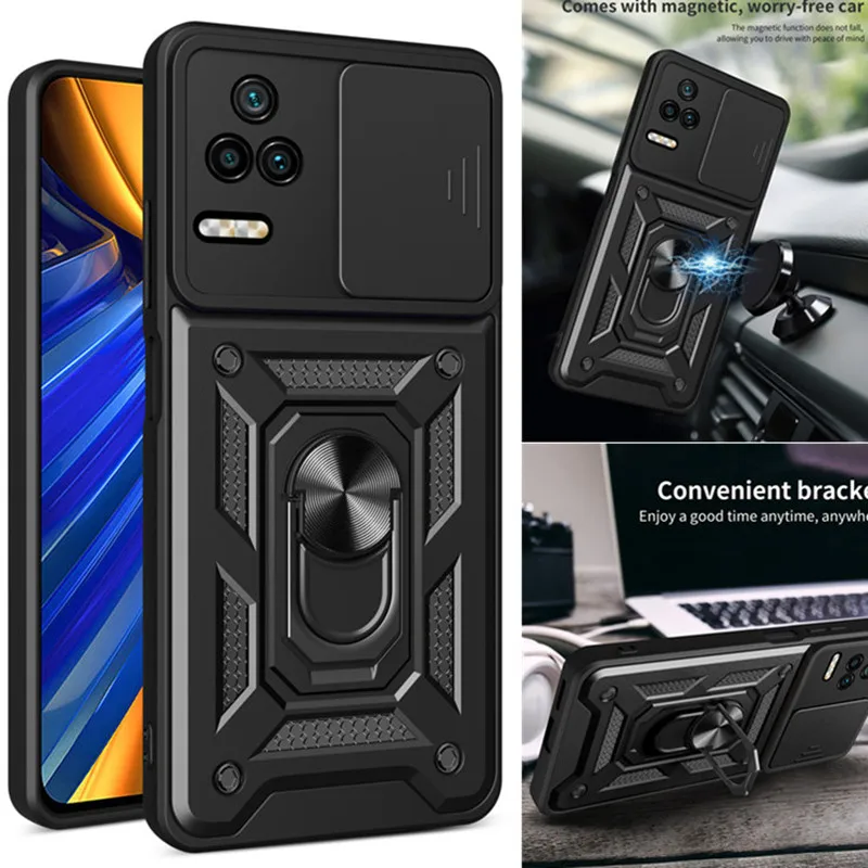 

Чехол для Xiaomi Poco F4 5G, 6,67 дюйма, армированный автомобильный держатель с магнитным кольцом, задняя крышка для Little Poko F4 F 4 PocoF4, чехлы для телефоно...
