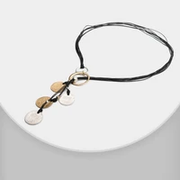 amorita boutique fashion design coins sweater chain necklace