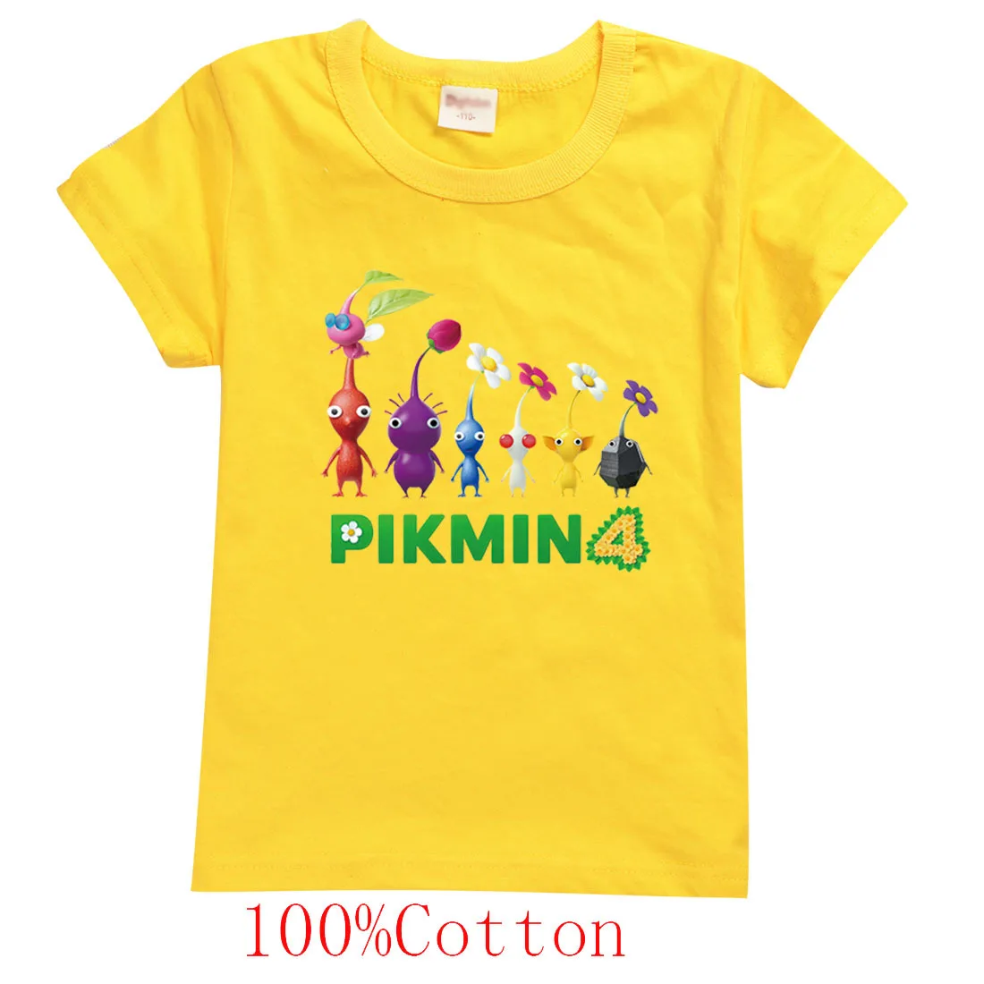 Лидер продаж Детская футболка с мультипликационным принтом Pikmin 4 для видеоигр