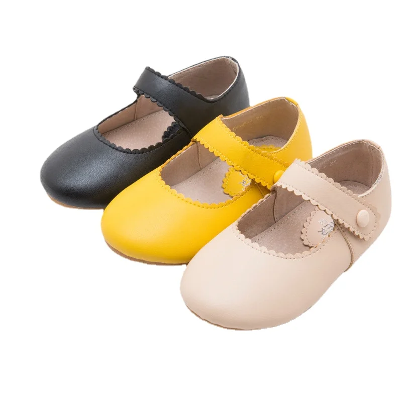 

Маленькие кожаные лоферы из микрофибры для девочек, прогулочные Джейн, в стиле ретро, для малышей, на плоской подошве, детские весенние туфли мэри, желтые, черные, бежевые туфли, 2022