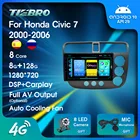 Автомагнитола на Android для Honda Civic 7 LHD RHD 2000-2006 Navi GPS 1280*720 IPS DSP Carplay мультимедийный плеер Авто Стерео 2DIN DVD