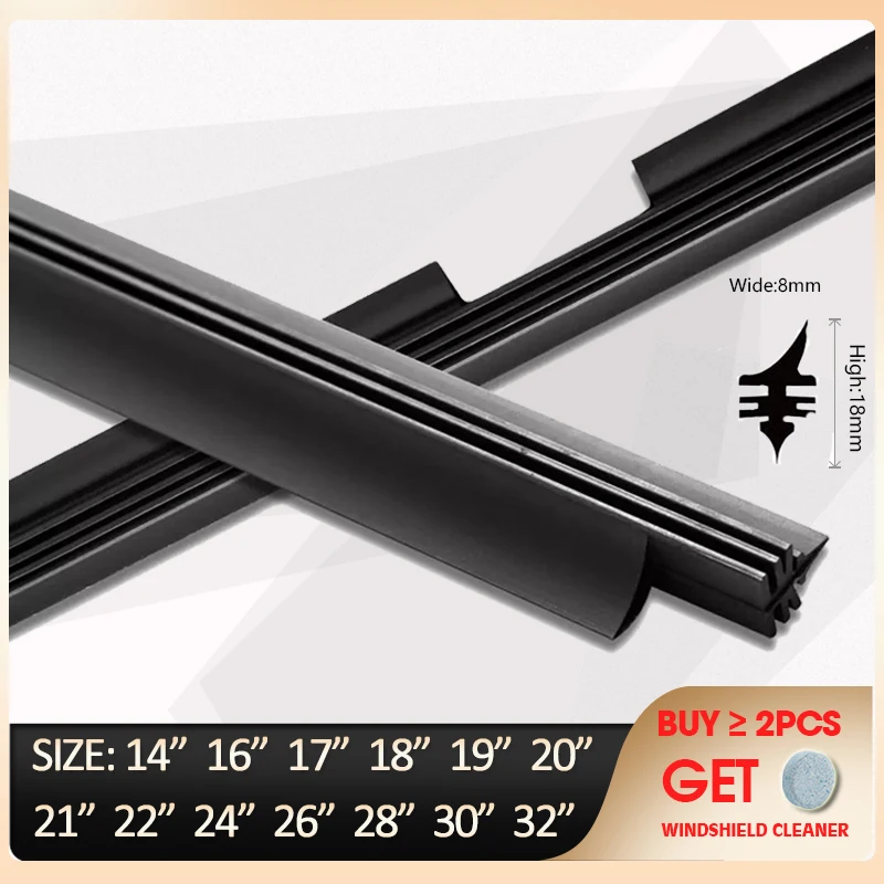 

Car Vehicle Insert Rubber strip For Valeo Type Beam Wiper Blade (Refill) 14" 16" 17" 18" 19" 20" 21" 22" 24" 26" 28" 30"32" 1pcs