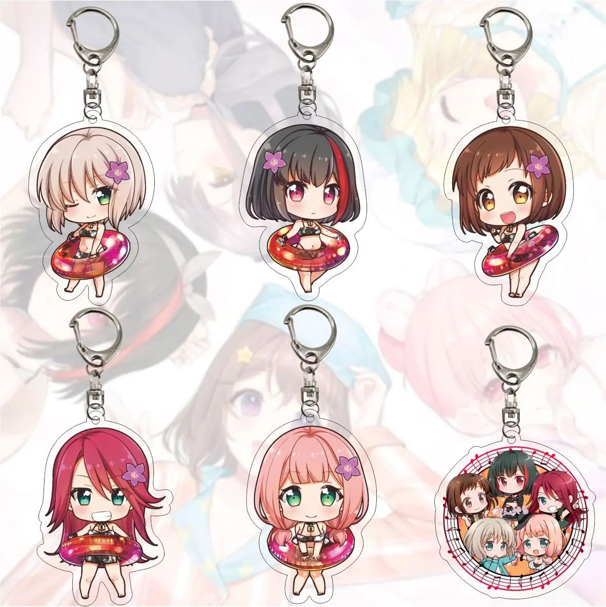 Брелок в стиле аниме 6 см Bang Dream! Bangbang HelloHappyWorld chaveiro аксессуары милая сумка кулон