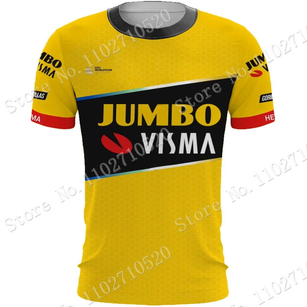 2023 CAMISETA Jumbo Visma Team T Shirts Belgium 3D Print TDF Mens Summer Running Streetwear Casual Technical Training Clothes