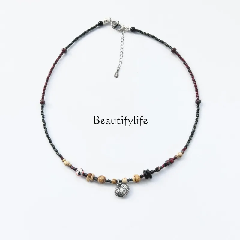 Цепочка ручной работы из стерлингового серебра до ключицы винтажное