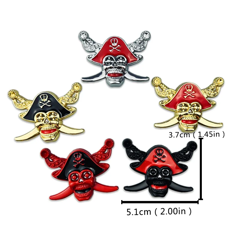 Металлический пиратский череп автомобильная наклейка универсальный значок на