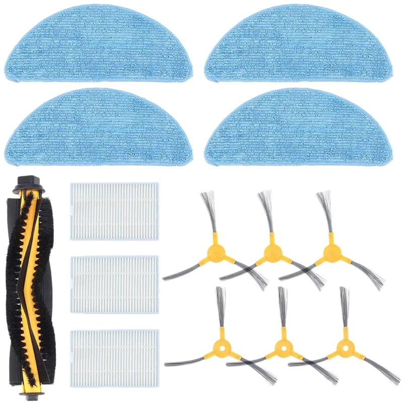 

Accessory Kit For Proscenic 800T 820S Robot Replacement Parts Of 1 Main Brush,6 Side Brushes,3 Hepa Filters,4 Mop Cloth