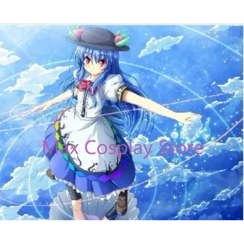 Max Cos Touhou Project Hinanwi Tenshi Cosplay Anime Costume with Hat Customized Size