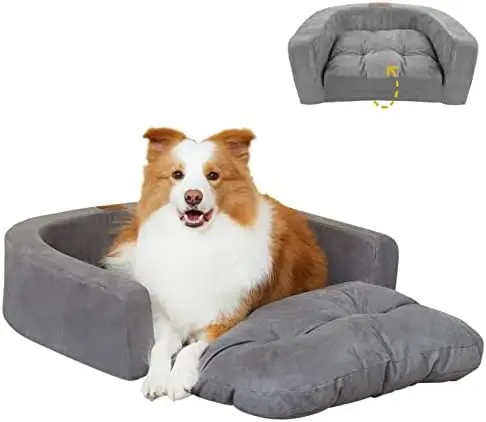 

Sofa Bed for Large Dogs, Bolster Dog Bed Couch, Large Dog Bed with Sides, Pets Up to 45 lbs Pet blanket Pet products for dogs Do