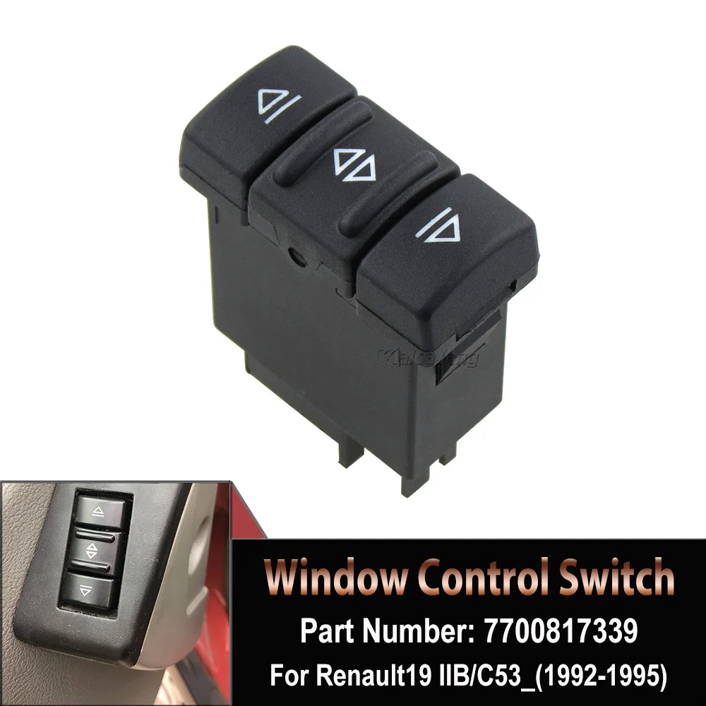 

Driver Side Electric Power Master Window Control Switch Button For Renault 19 II Cabriolet Chamade Kasten 7700817339 Auto Parts