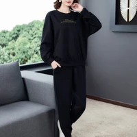 ladies plus size womens suits 2022 spring and autumn new loose fashion western style casual sports two piece women