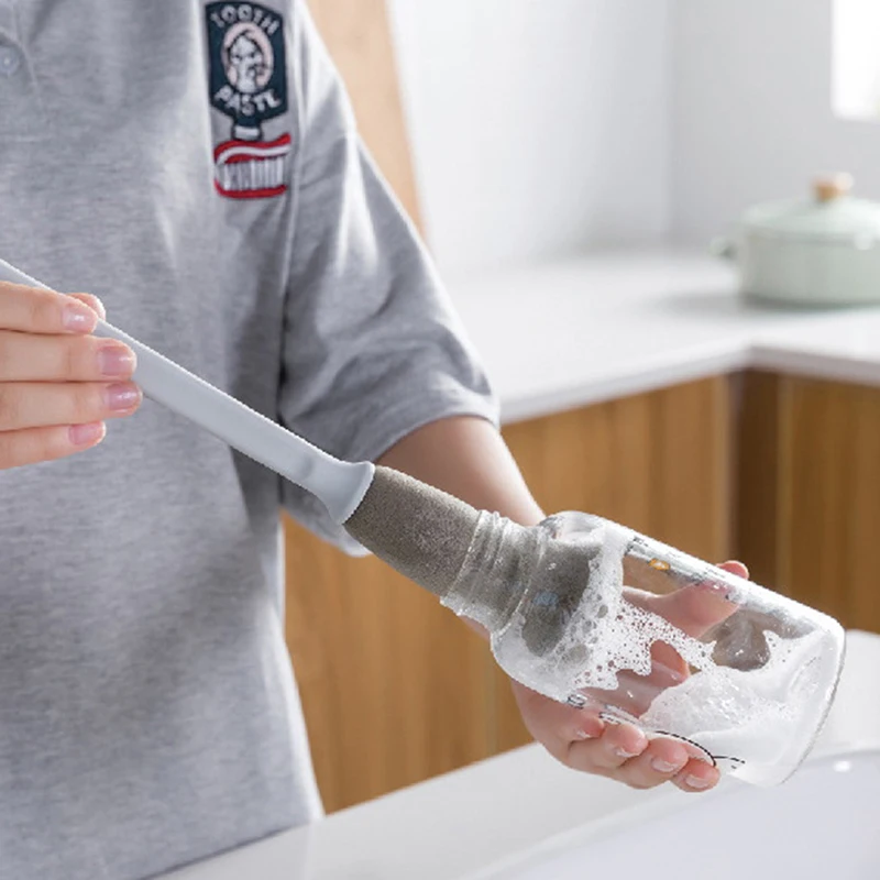 

Kitchen cleaning supplies Long handle sponge brush Bottle cleaning brush Baby bottle brush Beers Jugs Cleaner Kitchen tools