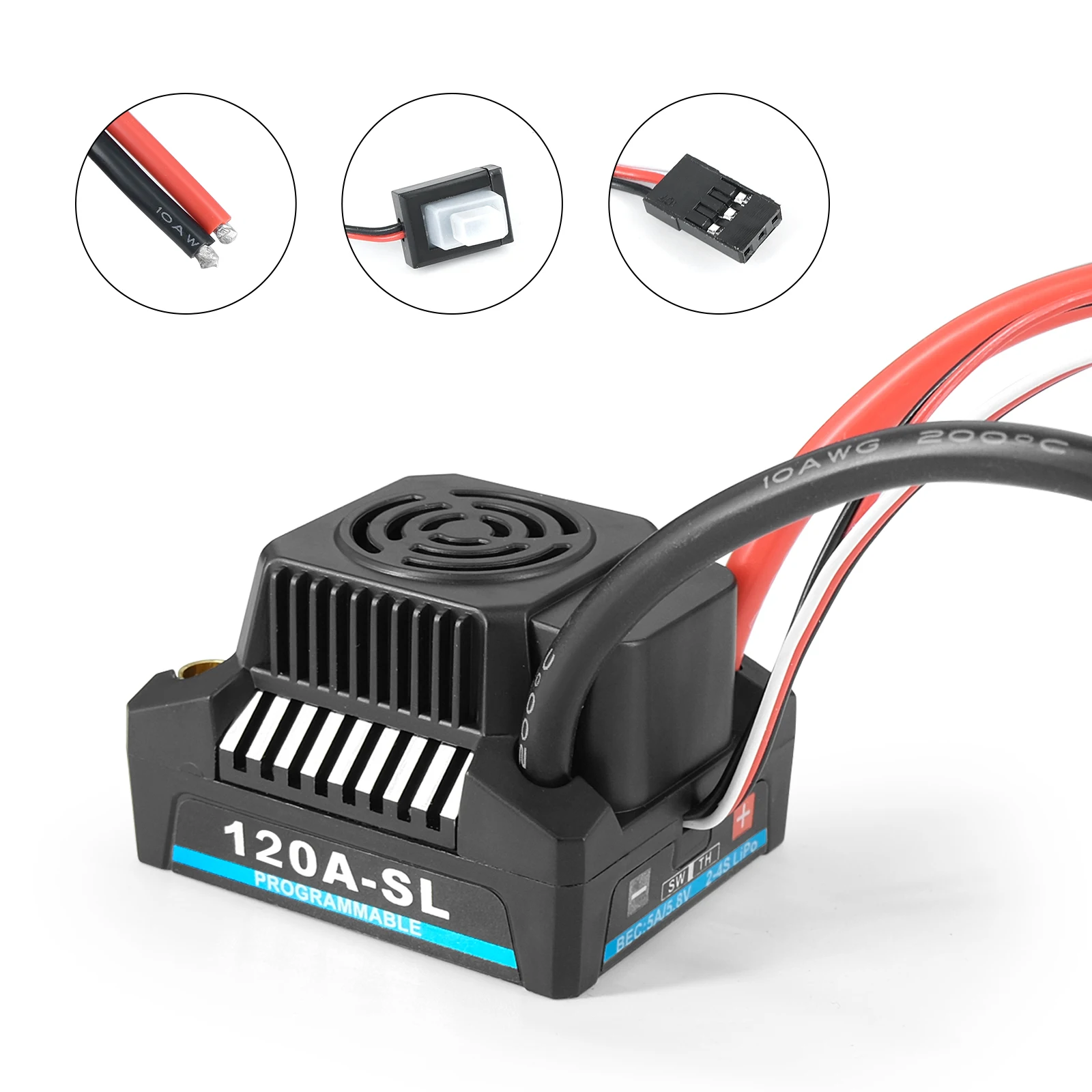 

120A 150A 2-4S Waterproof Brushless ESC With 5.8V-6.1V3A BEC For 18 110 112 RC Model Car Truck Buggy Boat